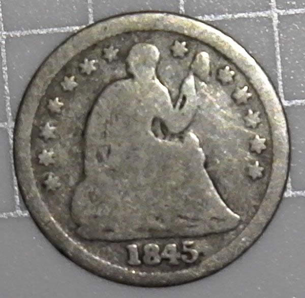 1845-Liberty-Seated-1/2-Dime-Repunched-Date-FS-302-Cherry-Picked-Off-Ebay!